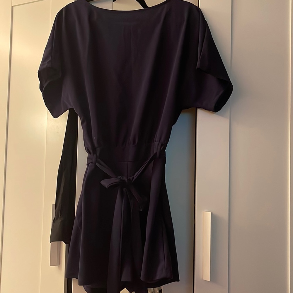 Navy Blue short sleeve romper